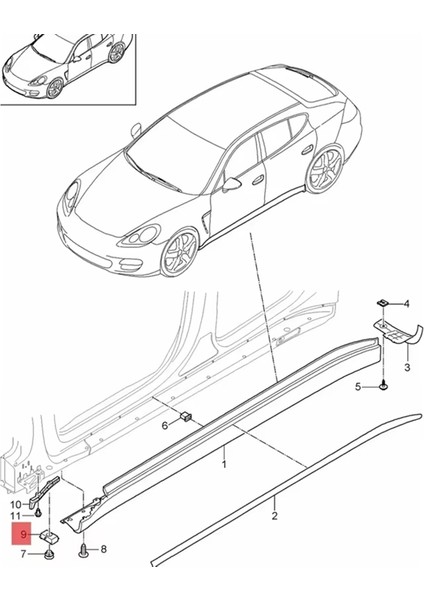 97050458501 Porsche Panamera 970 2010-2016 Için Orta Direk Rocker Jack Destek Kaldırma Noktası (Yurt Dışından) indirimleri