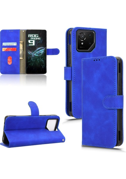 Rog Phone 9 Için Creative Manyetik Premium Pu Deri Kapaklı Kılıf, Kart Yuvası ve El Kayışı Kılıfı (Yurt Dışından)