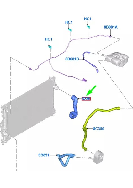 Araba Radyatör Üst Hortum Borusu BV61-8286-DD 1724346 Ford Focus Mk3 C346 201-2014 Soğutma Sıvısı Üst Hortum Borusu BV618286DD (Yurt Dışından) fırsatları