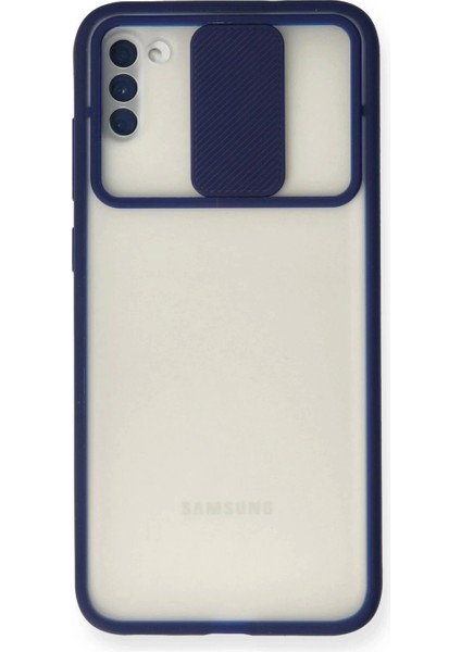 Samsung Galaxy A11 Kılıf Palm Buzlu Kamera Sürgülü Silikon - Lacivert