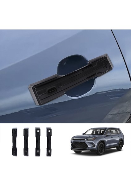 Araba Dış Kapı Kolu Döşeme Araba Dış Kolu Kapağı Sticker Toyota Grand Highlander 2024 Parlak Siyah (Yurt Dışından) fırsatları