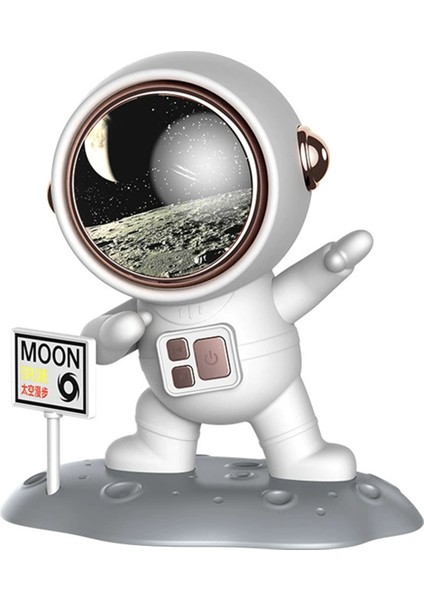 Astronot Şekilli Bluetooth Hoparlör Masaüstü Süsü Iyi Ses Kalitesi 5.0 Çip USB Arayüzü ile Hıfı Müzik (Yurt Dışından)