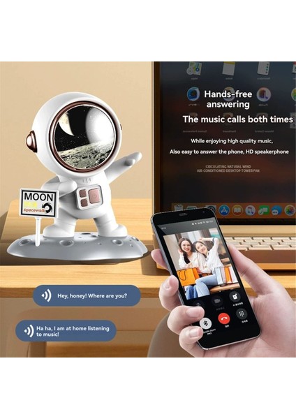 Astronot Şekilli Bluetooth Hoparlör Masaüstü Süsü Iyi Ses Kalitesi 5.0 Çip USB Arayüzü ile Hıfı Müzik (Yurt Dışından) modelleri
