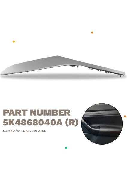 Araba Iç Kapı Çekme Kolu Trim Kapağı Iç Aksesuarları 5K4868040A Vw Golf 6 Mk6 2009-2013 Sağ (Yurt Dışından) indirimleri