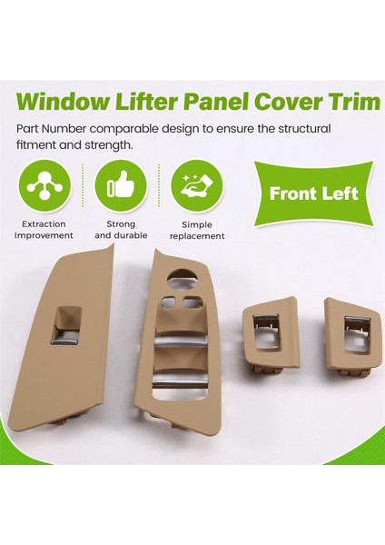 Bmw 5 Serisi M5 G30 G31 G38 F90 2017-2020 525 528 530 540 Lhd Istiridye Rengi Için Araba Iç Kapı Cam Anahtarı Kapağı (Yurt Dışından) fırsatları