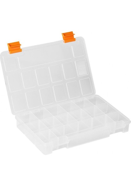 15 Bölmeli Kapaklı Organizer, Balıkçı Marangoz Malzeme ve Takı Kutusu Beyaz