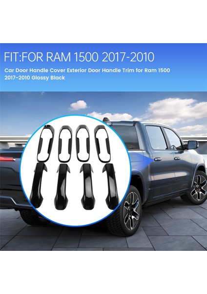 Araba Kapı Kolu Kılıfı Dış Kapı Kolu Döşemesi Dodge Ram 1500 2017-2010 Parlak Siyah (Yurt Dışından) fırsatları
