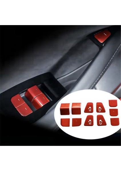 Cam Kaldırma Düğmesi Çıkartmaları Pencere Düğmesi Koruma Plakası Alüminyum Alaşımlı Araba Iç Mekan Çıkartmaları Tesla Model 3 Y Için (Yurt Dışından) modelleri