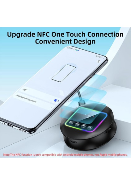 Nfc Bluetooth 5.4 Verici Alıcı, Tv/araba/pc/hoparlörler Için Rgb Işıklı/aux/rca/tf Bluetooth Rca Ses Adaptörü (Yurt Dışından) modelleri