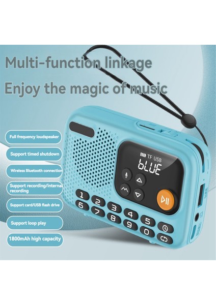 Taşınabilir Fm Radyo Kablosuz Bluetooth Hoparlör Kaydedici LED Ekran Desteği Tf Kart U Disk Ev Dış Mekan B (Yurt Dışından) indirimleri