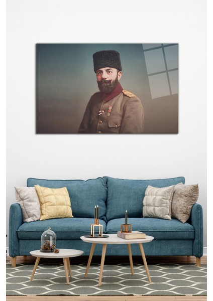 Cemal Paşa Portresi Cam Tablo, Modern Ev ve Ofis Dekoru, Hediyelik Duvar Dekorasyonu, Kırılmaz Cam modelleri