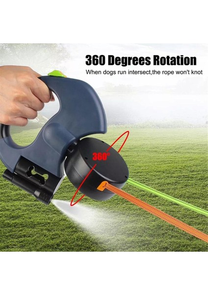 Otomatik Geri Çekilebilir Çift Köpek Tasması El Feneri Atık Torbası Kutusu Rulet Çift Uçlu Çekme Halatı Evcil Köpek Malzemeleri Kırmızı (Yurt Dışından) modelleri