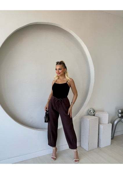 Kahverengi Ham Keten Pantolon fiyatları