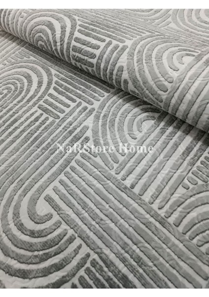 Elit Osso Gri Beyaz Saçaklı Kabartmalı Kaymaz Taban Yıkanabilir Kesme Yolluk Halı modelleri