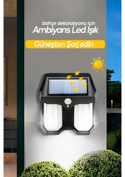 Sensörlü Solar Panelli Beyaz LED Işık 3 Modlu Pilli Otomatik Bahçe Aydınlatması Duvar LED Işık fiyatları