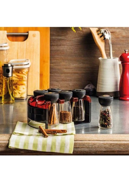 Kırmızı ve Beyaz Renklerde 6'lı Aromalı Baharat Seti, Şık ve Kullanışlı Tasarım fiyatları