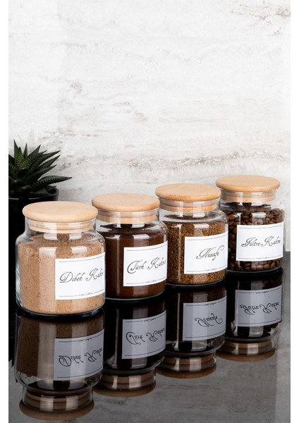 4’lü 500ML Ahşap Kapaklı Kahve Kavanoz Seti Dibek Filtre Nescafe Türk Kahvesi indirimleri