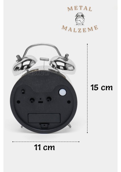 Büyük Boy Işıklı Metal Masa Saati, Şık ve Nostaljik Tasarım modelleri