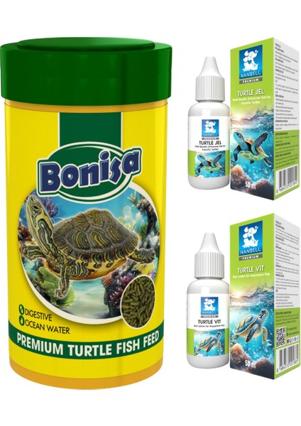 250ML Turtle Sticks, Kaplumbağa Vitamini 50CC, Kabuk Jel Bakım 50CC