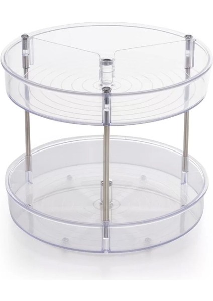 Şeffaf Iki Katlı Döner Raf, Şık ve Pratik Saklama Çözümü modelleri