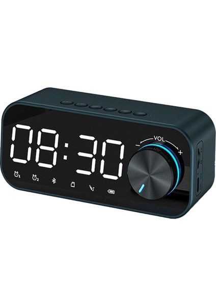 Yeşil Dijital Saat, LED Ekran, Bluetooth, Mp3, Fm Radyo, Alarm, Masa Saati