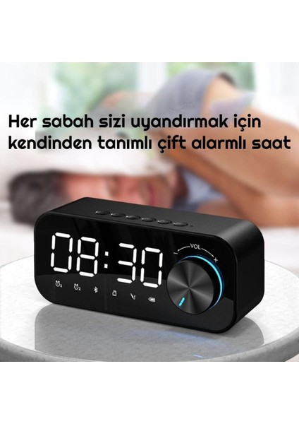 Yeşil Dijital Saat, LED Ekran, Bluetooth, Mp3, Fm Radyo, Alarm, Masa Saati modelleri