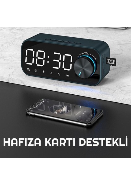 Yeşil Dijital Saat, LED Ekran, Bluetooth, Mp3, Fm Radyo, Alarm, Masa Saati fırsatları