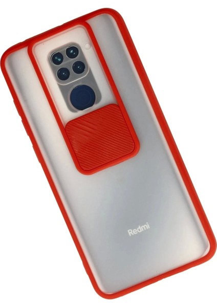 Xiaomi Redmi Note 9 Kılıf Palm Buzlu Kamera Sürgülü Silikon - Kırmızı fiyatları