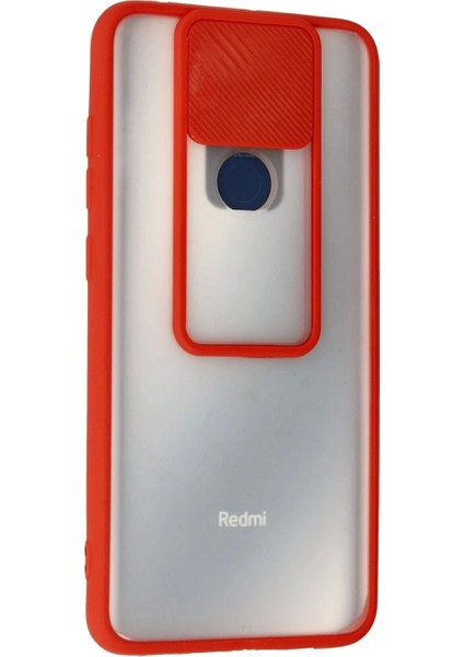 Xiaomi Redmi Note 9 Kılıf Palm Buzlu Kamera Sürgülü Silikon - Kırmızı modelleri