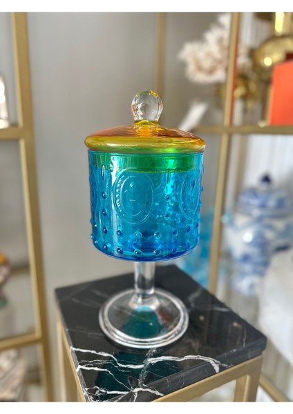 Şık Mavi Ayaklı Kurabiye ve Şekerlik Takımı