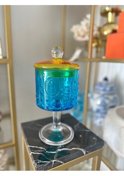 Şık Mavi Ayaklı Kurabiye ve Şekerlik Takımı fiyatları