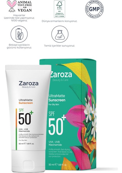Yağlı ve Karma Ciltlere Özel Matlaştırıcı Uva Uvb SPF50+ Güneş Kremi 50 ml ( Niacinamide) fiyatları