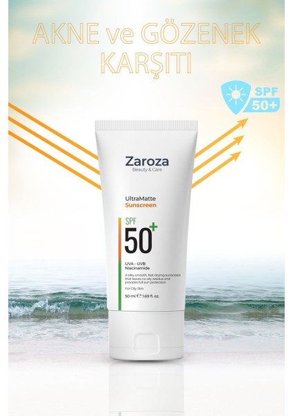 Yağlı ve Karma Ciltlere Özel Matlaştırıcı Uva Uvb SPF50+ Güneş Kremi 50 ml ( Niacinamide) fırsatları