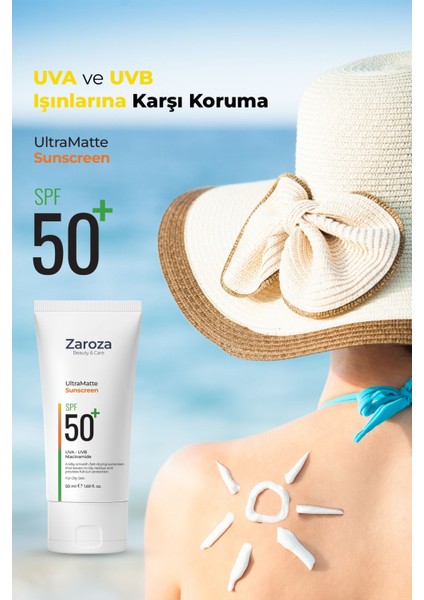 Yağlı ve Karma Ciltlere Özel Matlaştırıcı Uva Uvb SPF50+ Güneş Kremi 50 ml ( Niacinamide)