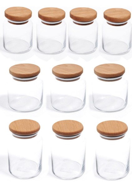 10'lu Cam Kavanoz Seti, Şık ve Dayanıklı Saklama Kabı Paketleri