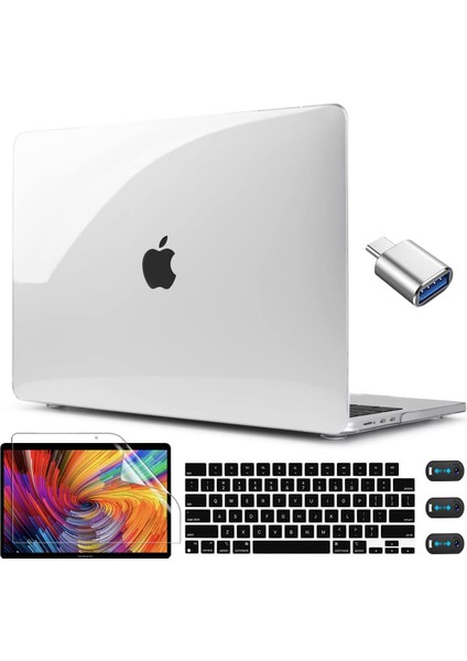 MacBook Air 13.6 Inç Kılıf Şeffaf M2 Çip 2022 2023 Sürümü, Şeffaf Sert Kılıf Koruyucu Kapak, A2681 Klavye Kapağı Için MacBook Air A2681 13.6" Touch Id'li - M2 Şeffaf (Yurt Dışından)