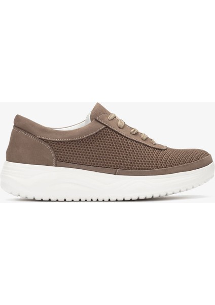 Hakiki Deri-Triko Erkek Günlük Yürüyüş Ayakkabısı - 1915 Nt-Kum KK064