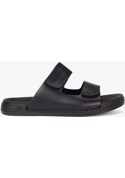 Lüks Vegetal Deri Erkek Terlik - 1001 Siyah KK510