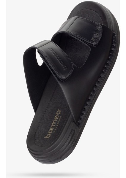 Lüks Vegetal Deri Erkek Terlik - 1001 Siyah KK510 modelleri