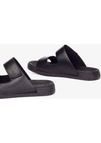 Lüks Vegetal Deri Erkek Terlik - 1001 Siyah KK510 indirimleri