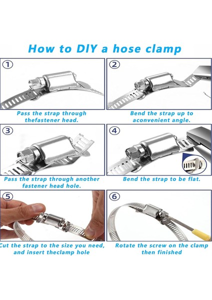 Hortum Kelepçesi 12FT 10 Parça Güçlü Bağlantı Elemanı Kombo Seti Ayarlanabilir Boru Kelepçesi Boru Hattı Otomotiv Mekaniği Için Bant Kelepçesi (Yurt Dışından) fiyatları