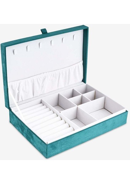 Kadife Takı Kutusu, Şık ve Güzel Tasarım, Mavi Renkli, Zarif Saklama Çözümü fiyatları