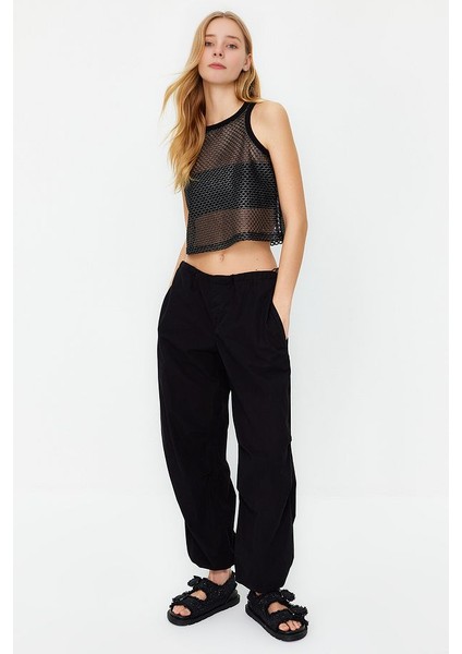 Siyah File Detaylı Vücuda Oturan Örme Atlet fırsatları