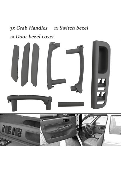 Vw Passat B5 1998-2005 Yeni Iç Kapı Kolu Pencere Paneli Döşeme 1set Gri Lhd (Yurt Dışından)