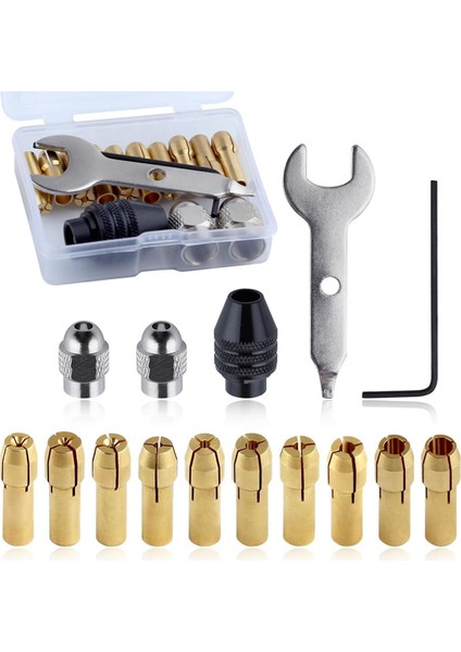 15 Adet Matkap Mandren Pens Seti Döner Pens Somun Seti 0,5-3,2 mm Şaft Değiştirme 4486 Döner Alet Değiştirme Mandren Aksesuarı (Yurt Dışından)