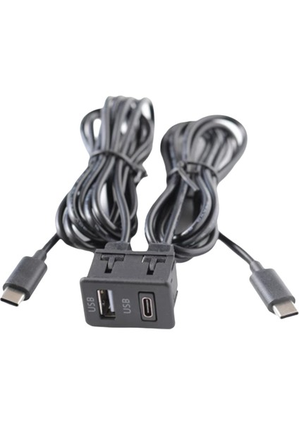 Araba Android Navigasyon Makinesi Çift Type-C Giriş USB + Usb-C Arayüz Paneli Uzatma Kablosu Adaptör Paneli (Yurt Dışından)