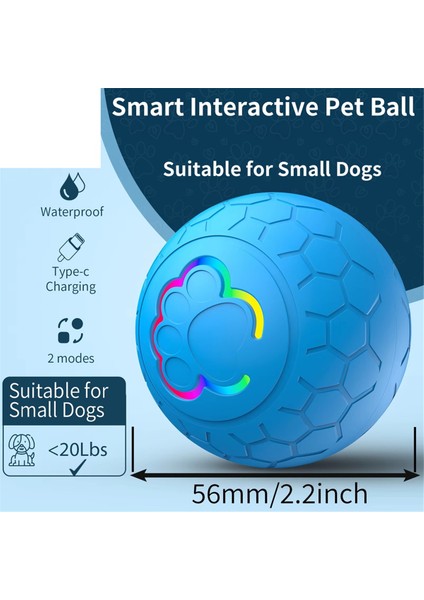 Etkileşimli LED Evcil Hayvan Topu - Otomatik Zıplama, Yuvarlanma Hareketleri ve Renkli Rgb Işıkları Olan Akıllı Şarj Edilebilir Oyuncak B (Yurt Dışından) modelleri