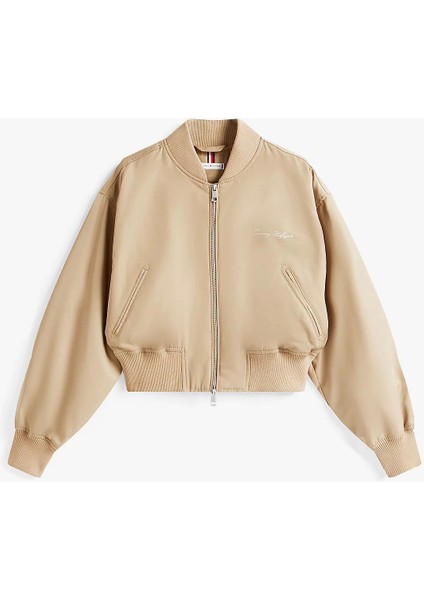 Kadın Naylon Normal Kesim Kısa Bej Bomber Ceket WW0WW45634AEH indirimleri