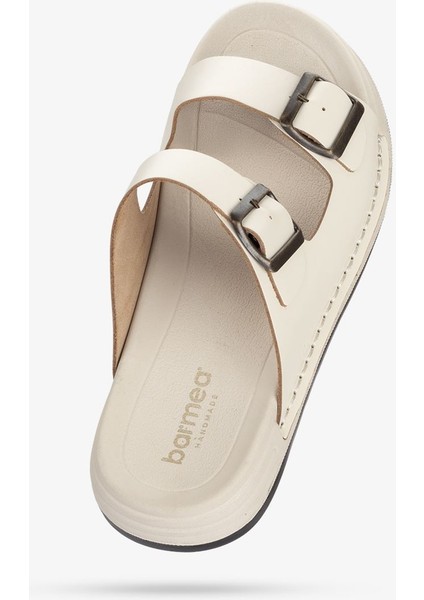 Lüks Vegetal Deri Erkek Terlik - 1002 Kemik KK510 modelleri