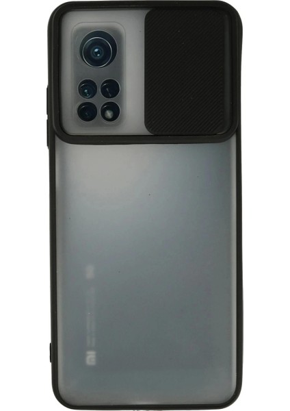 Xiaomi Mi 10T Kılıf Palm Buzlu Kamera Sürgülü Silikon - Siyah